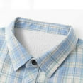 thumbnail image 5 of Men's Flannel Jacket Casual Long Sleeve Plaid Shirts Winter Fleece Lined Jackets Sherpa Button Down Shacket for Men(Light Blue,L), 5 of 6