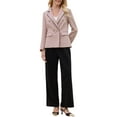 thumbnail image 2 of INSPIRE CHIC Women's Work Blazer Double Breasted Work Suit Jacket XL Pink, 2 of 5