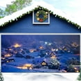 thumbnail image 3 of 16x 7ftChristmas Garage Door Decoration Background Xmas Winter Rustic Village Night View Scenery Backdrop Retro Xmas Tree Forest Banner for Christmas Happy New Year Party Outdoor Indoor Banner Cover, 3 of 5