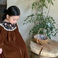 thumbnail image 5 of Esaierr Baby Toddler Girls Autumn Dress Peter Lace Pan Collar Long Sleeve Velvet Princess Kids Dresses for 9M-5T, 5 of 5