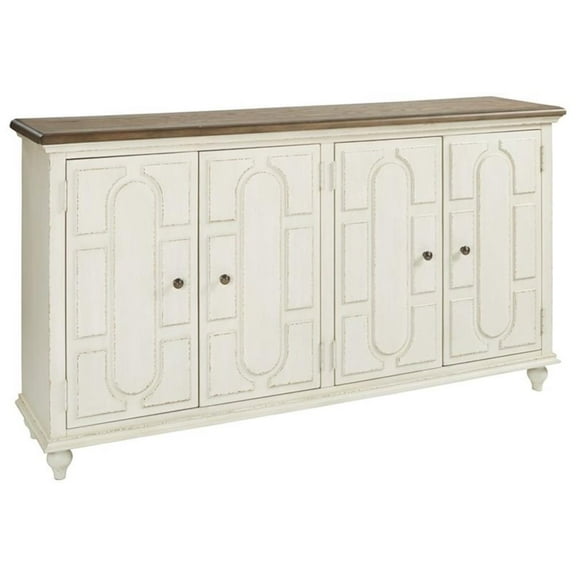 Bowery Hill Modern / Contemporary Wood Off White Accent Cabinet