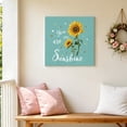 thumbnail image 5 of You Are My Sunshine Canvas Wall Art for Living Room, Vintage Country Yellow Sunflower Floral Bees Heart Green Poster Print Painting for Bedroom Office Home Decor Wall Pictures Prepare To Hang 8"x8", 5 of 9