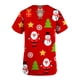thumbnail image 5 of Pntutb Moda para mujer Camisetas de manga corta con cuello en V Uniforme de trabajo Estampado de Navidad con tops de blusa de bolsillo Pntutb Pntutb-5691, 5 of 5