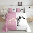 thumbnail image 2 of Homewish Female Men Wildlife Zebra 3 Pieces Queen Comforter Set,Jungle Animal Stripes Ultra Soft Bedding Sets,Vintage Aesthetic Bedding Comforter Set Breathable,Luxury Bedroom Decor,Reversible, 2 of 8