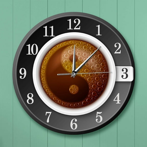 Reloj de pared perfecl con taza de café 30 cm sin movimiento de sonido