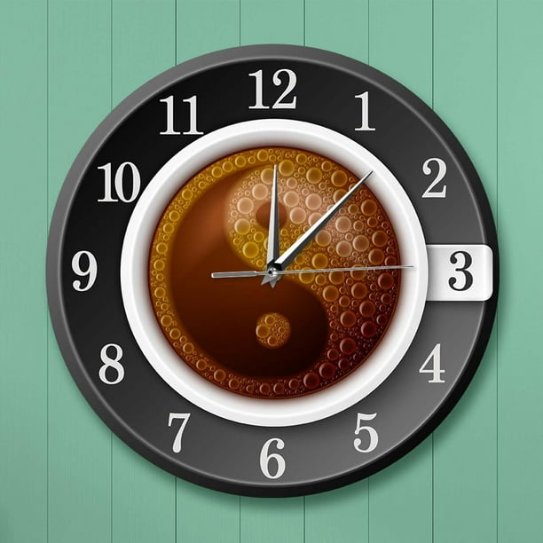 Reloj de pared perfecl con taza de café 30 cm sin movimiento de sonido