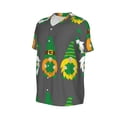 thumbnail image 6 of Fotbe Spring St Patrick’S Day Irish Gnomes Baseball Jersey Shirt for Men and Women, Casual Short Sleeves Button Down T-Shirt-XX-Large, 6 of 9