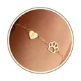 thumbnail image 1 of Pulsera DONYUDE de oro de 14 quilates ajustable con la inicial R en forma de pata de perro, 1 of 7