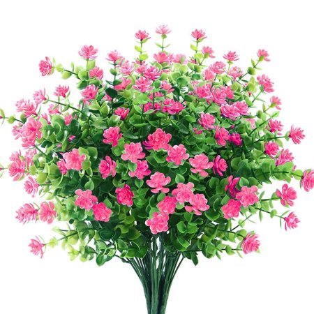 Baumaty 6pcs Artificial Flowers Outdoors, UV Resistant Plastic Flower ...