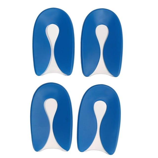 2 Pairs Gel Heel Pad U Shaped Prevent Slip Self Adhesive Shock Absorption Shoes Inserts L Transparent Blue