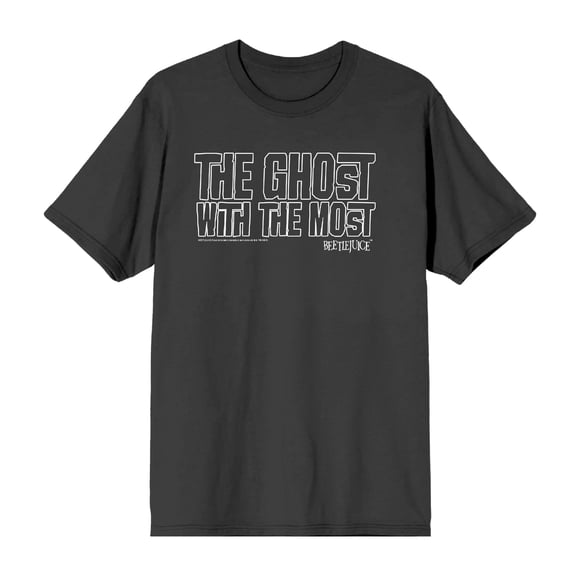 Beetlejuice Ghost With The Most Men's Charcoal Crew Neck Short Sleeve Tee-Medium