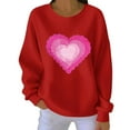 thumbnail image 2 of Fznquz Long Sleeve Women Tee Shirts Red Valentine Day Pullover Tees Winter Crewneck Casual Womens Tshirts,M, 2 of 4