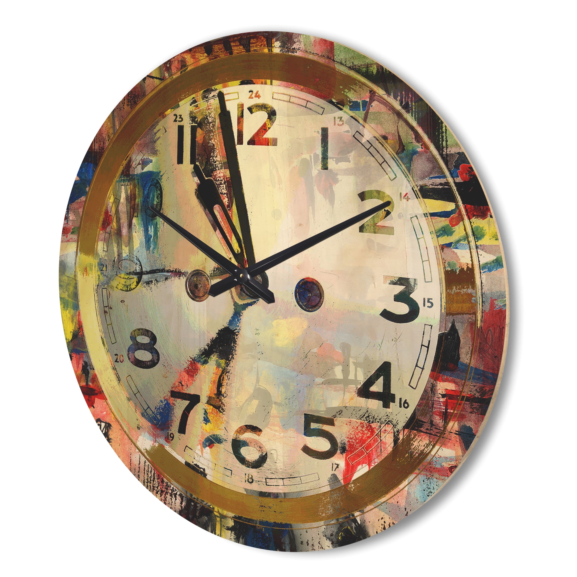 Designart 'Time and People Acrylic' Modern Wood Wall Clock
