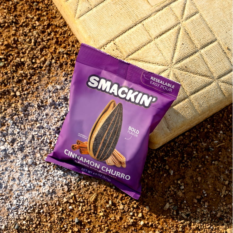 Smackin' Sunflower Seeds, Cinnamon Churro, 4 oz Resealable Bag