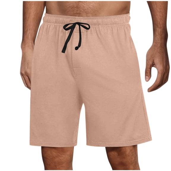 Fjofpr Mens Shorts With Pockets And Drawstrings Men Casual Fashion Solid Shorts With Pocket Elastic Waist Short Pants Pink XXXL