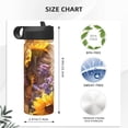thumbnail image 4 of Disketp Cute Cat Sunflower 18oz Sports Insulated Kettle With Straw Insulated Water Bottle For Running Hiking Cycling Climbing Man'S Womens Sports Water Bottle, 4 of 8