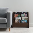 thumbnail image 3 of IRIS USA, Wide 4 Pocket Wooden Magazine Rack, Brown, 3 of 5