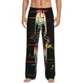 thumbnail image 2 of Lsque Glitch Screaming Skull Print Men's Pajama Pants, Lounge Pant - Comfortable Home Wear,Elastic Waistband, Stylish Design-XX-Large, 2 of 9