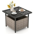 thumbnail image 1 of Costway Rattan Wicker Steel Side Table Outdoor Furniture Deck Garden Patio Pool Gray, 1 of 10