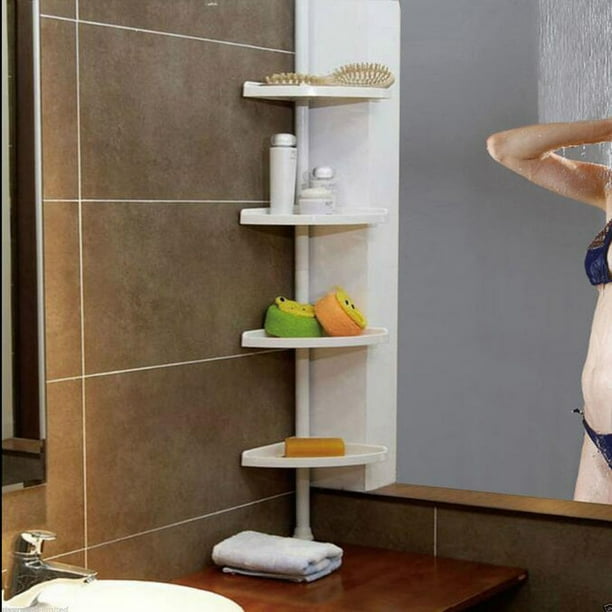 OTVIAP 4Tier Bathroom Corner Shelf,Height of 63in 118in Adjustable Telescopic Shower Shelf