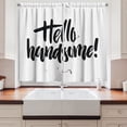 thumbnail image 2 of Hello Curtains 2 Panels Set, Hipster Calligraphic Inscription of a Slogan for Valentine's Day with Grunge Look, Window Drapes for Living Room Bedroom, 55W X 39L Inches, Black White, by Ambesonne, 2 of 3