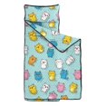 thumbnail image 2 of Multicolor Cat and Dot Blue Pattern Teens Toddler Nap Mat with Pillow, Sleeping Mat Bag for Preschool Daycare 50"x20", 2 of 6