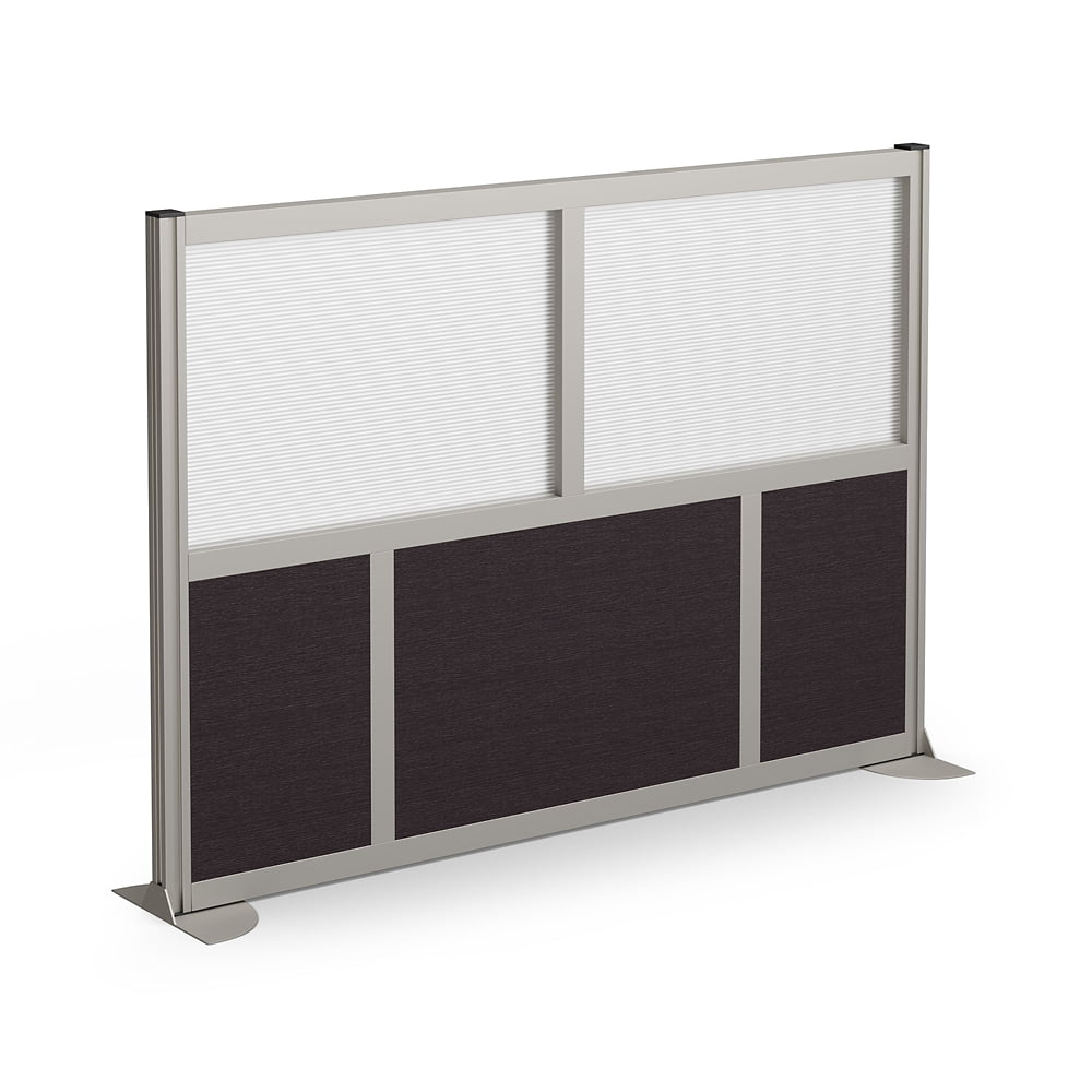 NBF Office Partitions - Cubicle Privacy Panel Wall Divider - Modern Room Separator with Quick Assembly - Indoor Laminate Free Standing Portable Room Divider Panel - 52" H x 73" W (Dark Walnut)