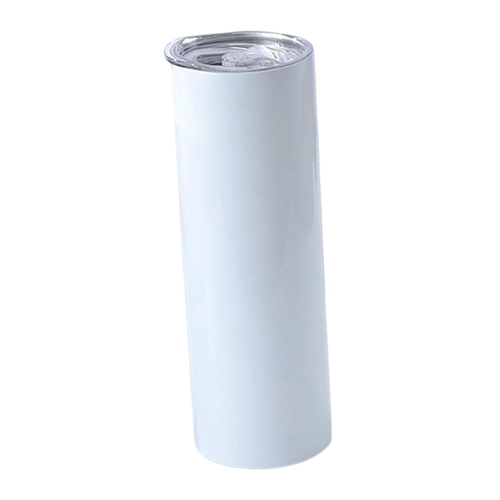 Sublimation Tumblers Bulk 20 oz Skinny Stainless Steel Double Wall Insulated Straight Sublimation Cups 16 Pack Blanks White Tumbler with Lid,Straw