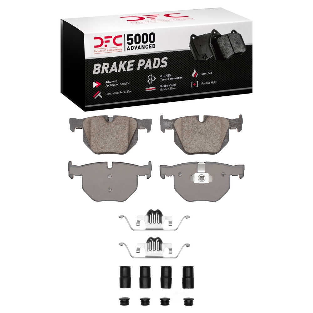 Dynamic Friction Company 1551-1042-01 DFC 5000 Advanced Brake Pads - Ceramic and Hardware Kit - OE