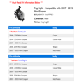 thumbnail image 2 of Fog Light - Compatible with 2007 - 2015 Mini Cooper 2008 2009 2010 2011 2012 2013 2014, 2 of 2