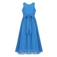 thumbnail image 2 of renvena Kids Girls V-neckline Chiffon Pleated Flower Dress Wedding Maxi Gown, 2 of 7