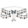 thumbnail image 1 of Cadena para el vientre, cadena de flores talladas estilo disco, joyería de fiesta, diamantes de imitación, cristal Mariposa, 1 of 8