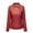Red, variant on IROINNID Women's Faux Leather Jacket Long Sleeve Solid Color Notch Lapel Outwear, Leisure Leather Cardigan with Pocket Short Jacket
