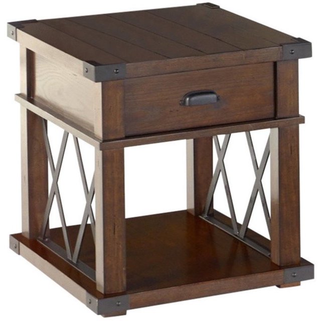 Progressive Furniture Table d'Appoint Rectangulaire en Bois de Noyer