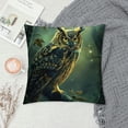 thumbnail image 2 of Orinice Owl Branch Glowing Light Graphic Decorative Cushion Throw Pillow Cover for Home Couch Living Room Bed Sofa Short Plush 1PC Printed on Both Sides 20x20in, 2 of 5