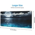 thumbnail image 2 of Full Moon On Sea Night Extended Big Mouse Pad Large,XL Gaming Mouse Pad Desk Pad,31.5x11.8in Long Computer Keyboard Mouse Mat Mousepad with 3mm Non-Slip Base and Stitched Edge for Home Office Work, 2 of 6