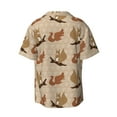 thumbnail image 6 of Lsque Squirrel nut backgrounds print Men's Cuban Collar Short Sleeve Shirt Summer Beachwear Casual Button Down Fashionable Vacation Leisure Shirt-Medium, 6 of 7