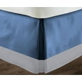thumbnail image 3 of D.N.G. BEDDINGS 1 Piece Split Corner Two Tone Tailored Bed Skirt, Olympic Queen Size 6 Inch Deep Pocket, 800 Thread Count, 100% Egyptian Cotton, Solid Medium Blue/Silver Color., 3 of 3