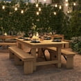 thumbnail image 6 of Flash Furniture Hercules 7' x 40" Rectangular Antique Rustic Light Natural Solid Pine Folding Farm Table, 6 of 11