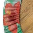 thumbnail image 5 of Ambesonne Tropical Fitted Round Tablecloth, Aquarelle Botany Hibiscus, 36"- 40" Diameter, Dark Coral Shamrock Green, 5 of 5