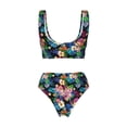 thumbnail image 6 of Rocae Colorful Flowers for Bikini Set for Women Two Piece Sexy High Swimsuits Split Crossover Bikini Large, 6 of 9