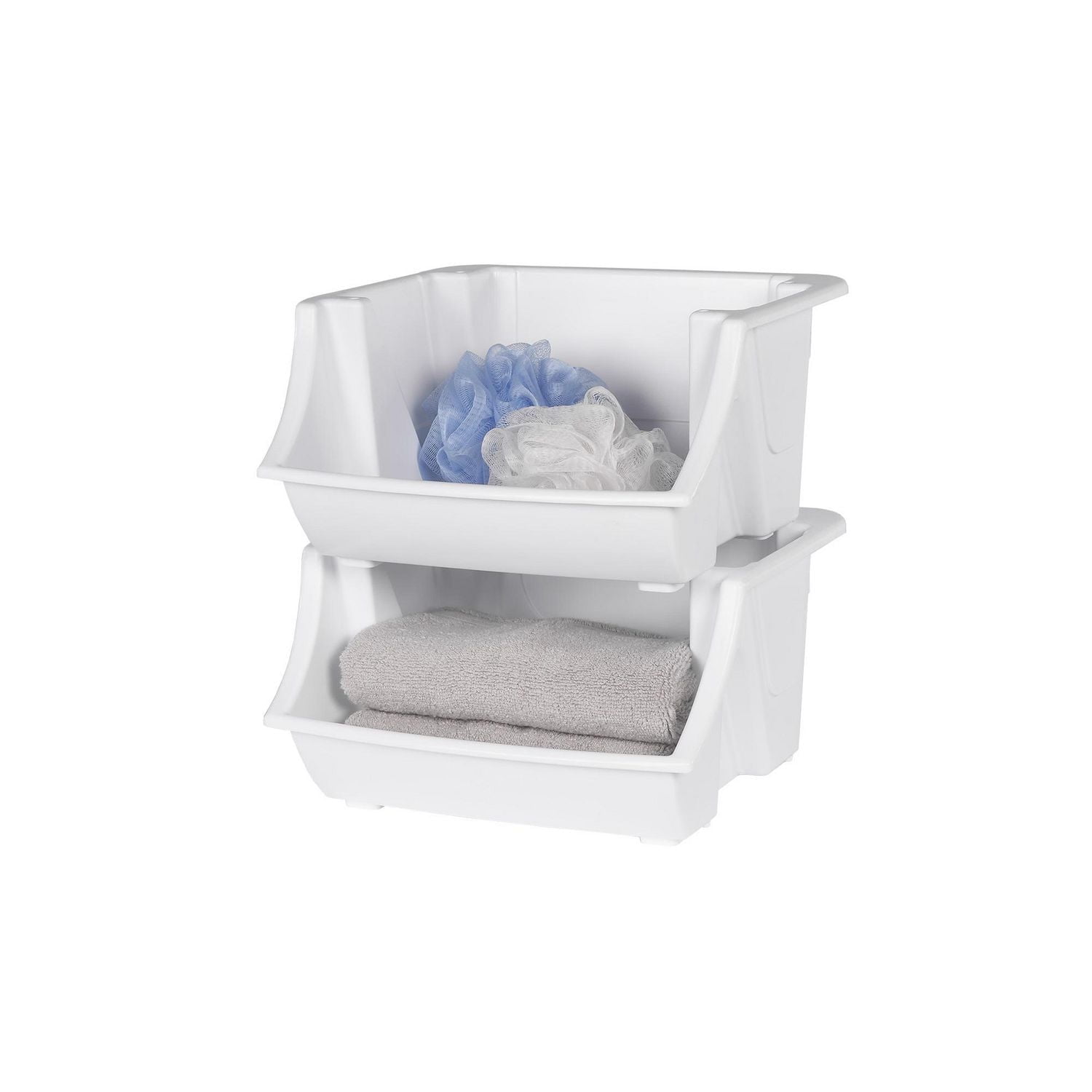 MAINSTAYS Stacking Bin 2 Pack, 2PK STACKING BIN