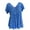 Blue, variant on Lenago Women's Plus Size Floral Printed Short Sleeve V-Neck T-Shirt Pleated Casual Flowy Tunic Blouse Tops