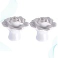 thumbnail image 4 of SHOWERORO 2Pcs Rose Shaped Ceramic Cupboard Knobs White Kitchen Drawer Pull Handles, 4 of 8