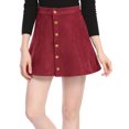 thumbnail image 1 of Falda Corta Allegra K Gamuza Sintética Vino Rojo XL para Mujer, 1 of 6