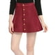 thumbnail image 1 of Falda Corta Allegra K Gamuza Sintética Vino Rojo XL para Mujer, 1 of 6