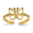 thumbnail image 1 of 14k Yellow Gold Butterfly Adjustable Toe Ring Open Midi, 1 of 12