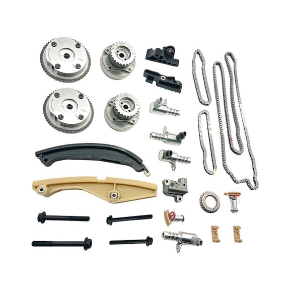 Timing Chain Kit with VVT Sprockets and VVT Solenoids - Compatible with 2011 - 2013 Ford F-150 3.5L V6 2012