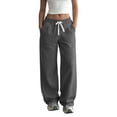 thumbnail image 3 of Noric Women Fashion Casual Wide Leg Sweatpants Loose Fit Drawstring with Pockets Long Pants Trousers, 3 of 9