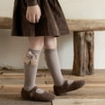thumbnail image 5 of Girls Knee High Socks with Bow Detail, Soft Stretchable School & Daily Wear Socks for Toddlers and Youth in Assorted Cute Patterns, 5 of 6